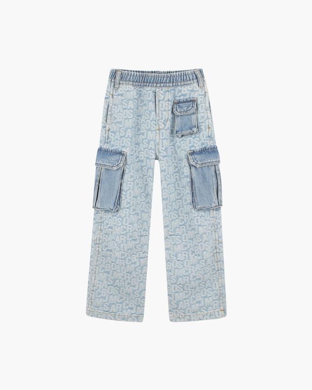 MARC JACOBS Marc Jacobs The Jumbled Logo Cargo Pants in Blue, Size 12Y