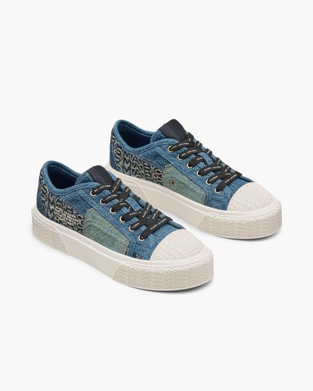 MARC JACOBS Marc Jacobs The Deconstructed Denim Sneaker in Indigo Multi