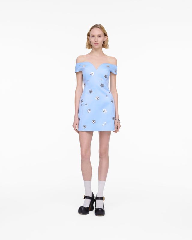 MARC JACOBS Marc Jacobs Sequin Daisy Embellished Dress in Sky Blue, Size 2