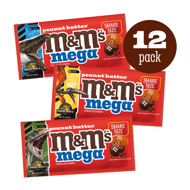 M&M'S peanut butter mega x jurassic world 2.83oz, 12-pack