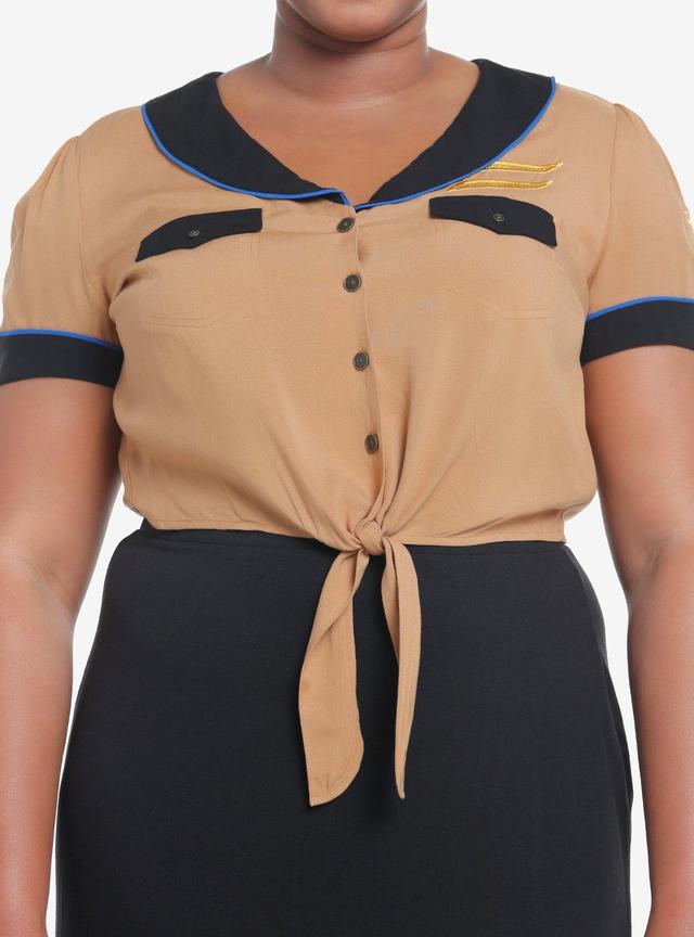 Shadow And Bone Alina Military Girls Tie-Front Woven Button-Up Plus Size