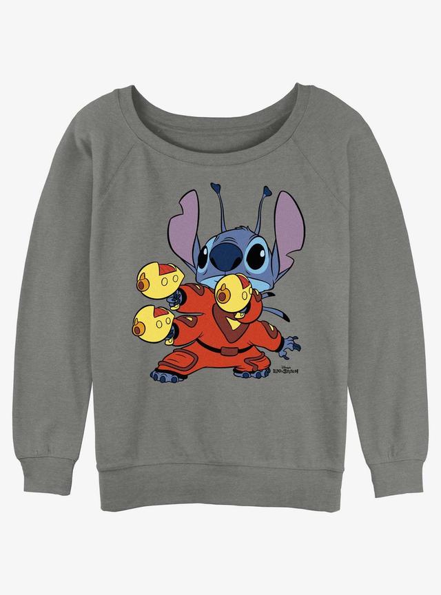 Disney Lilo &amp; Stitch Alien Pew Pew Girls Slouchy Sweatshirt