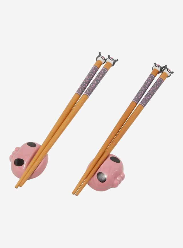 Sanrio Kuromi Chopstick and Rest Ceramic Set