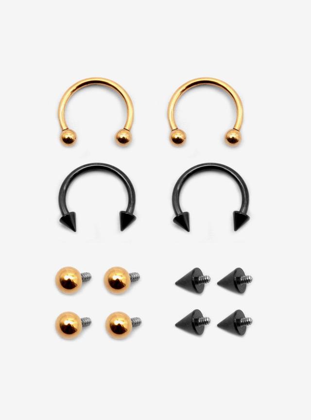 Steel Gold &amp; Black Interchangeable Circular Barbell 4 Pack