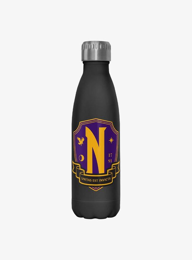 Wednesday Nevermore Academy Crest Water Bottle