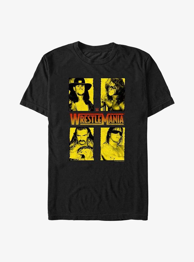 WWE WrestleMania Legends The Undertaker Ultimate Warrior Jake Thee Snake and Bret Hart Big &amp; Tall T-Shirt