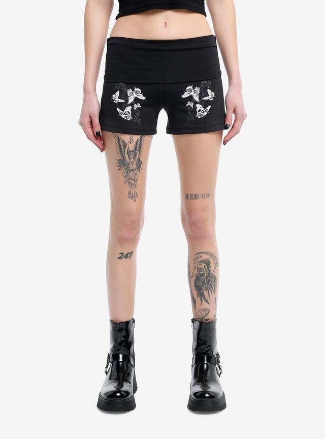 Black Butterfly Girls Bike Shorts