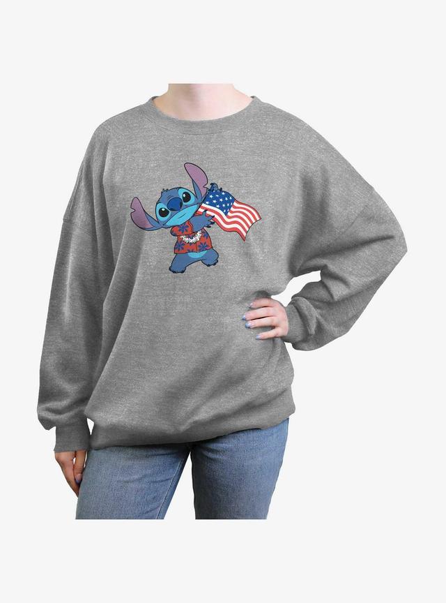 Disney Lilo &amp; Stitch Tropic Stitch Flag Girls Oversized Sweatshirt