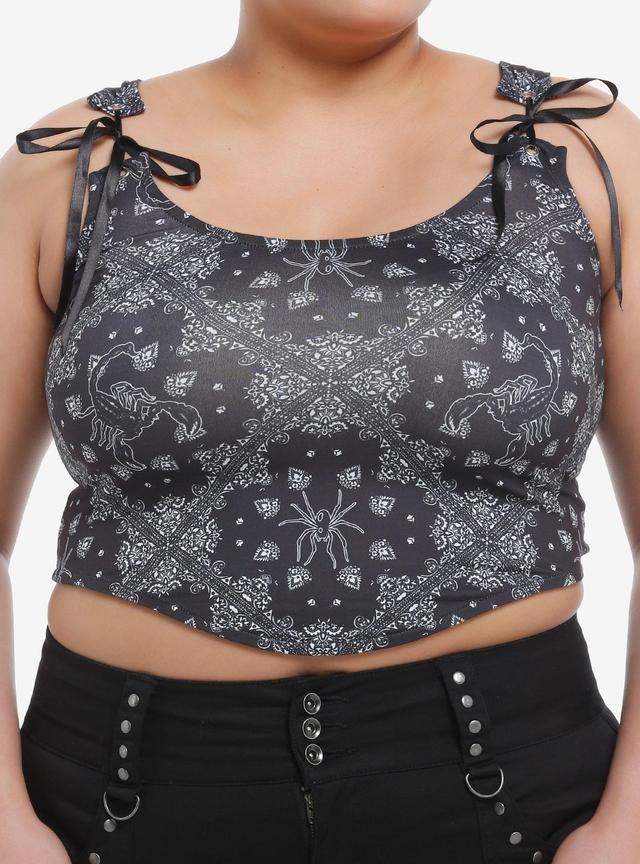 Cosmic Aura Gothic Western Bandana Lace-Up Girls Top Plus Size