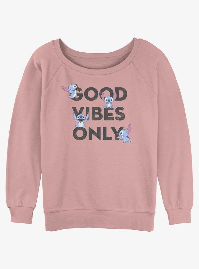 Disney Lilo &amp; Stitch Stitch Good Vibes Girls Slouchy Sweatshirt
