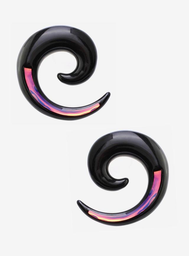 Acrylic Black &amp; Purple Opalite Taper 2 Pack