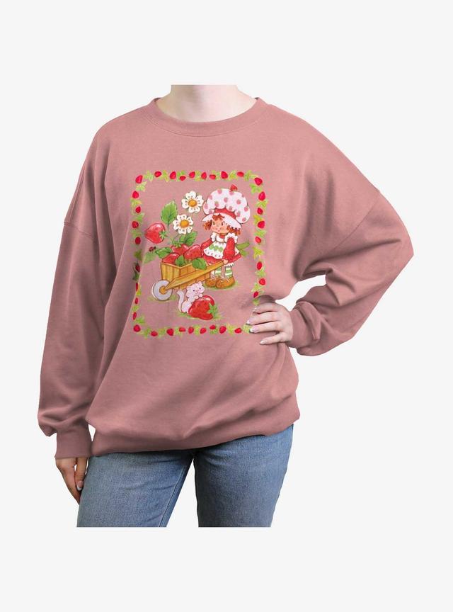 Strawberry Shortcake &amp; Custard Wagon Berries Girls Oversized Sweatshirt