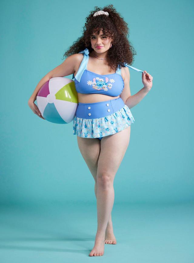 Disney Stitch &amp; Ducks Floral Skirted Swim Bottoms Plus Size