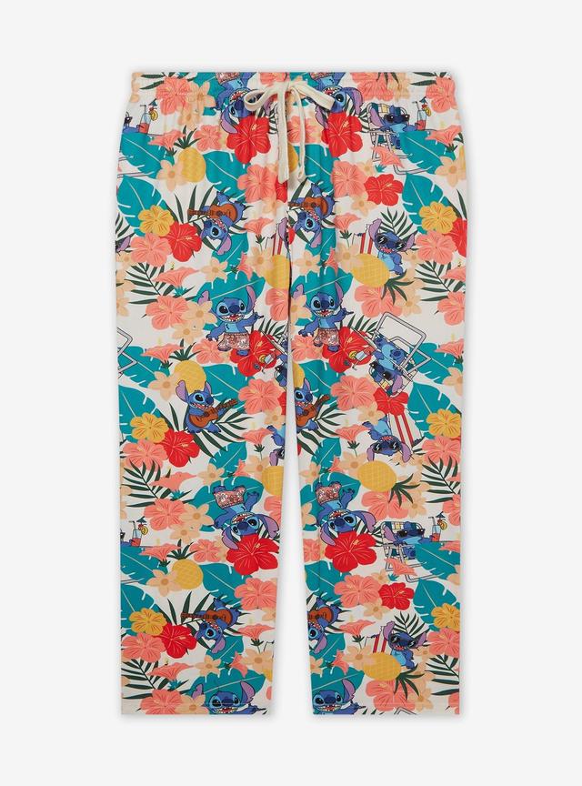 Disney Lilo &amp; Stitch Tropical Plants Allover Print Women's Plus Size Sleep Pants - BoxLunch Exclusive