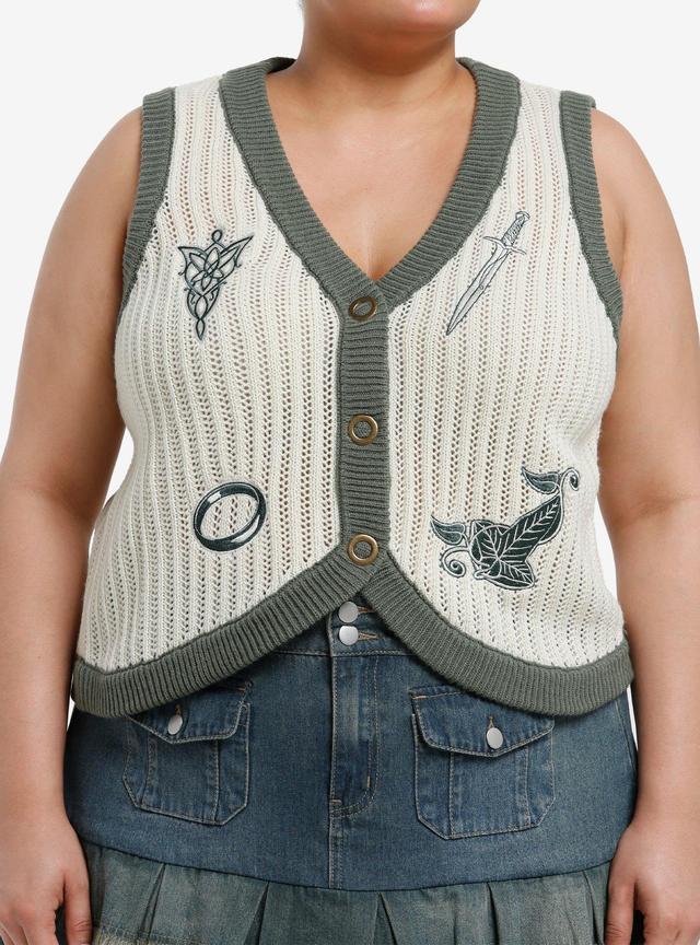 The Lord Of The Rings Icons Girls Crop Sweater Vest Plus Size