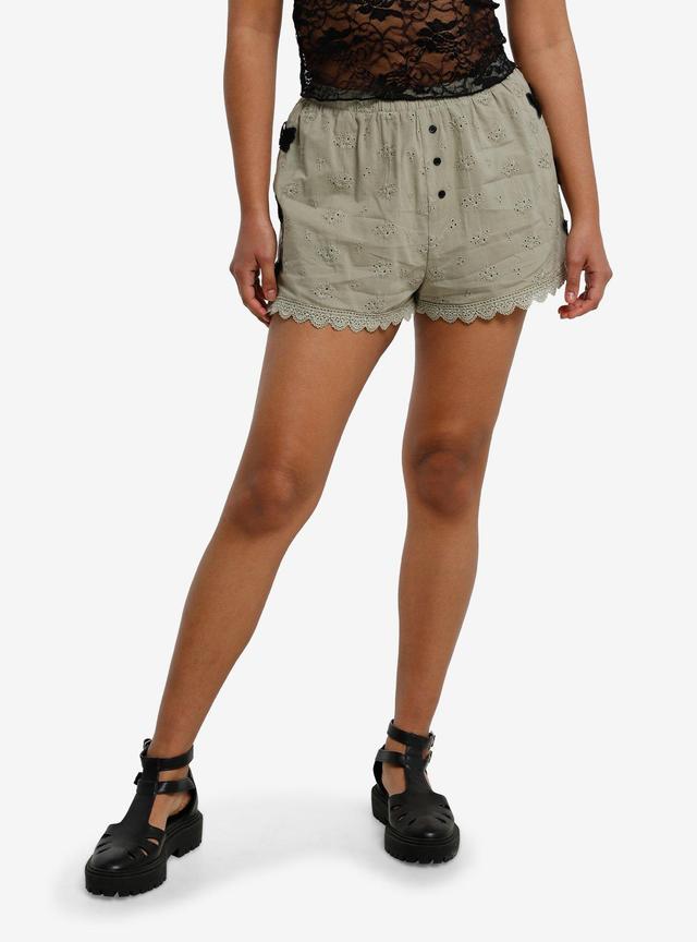 Thorn &amp; Fable Sage Green Butterfly Girls Boxer Shorts