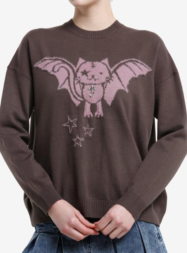Daisy Street Vampire Bat Cross Charm Girls Sweater