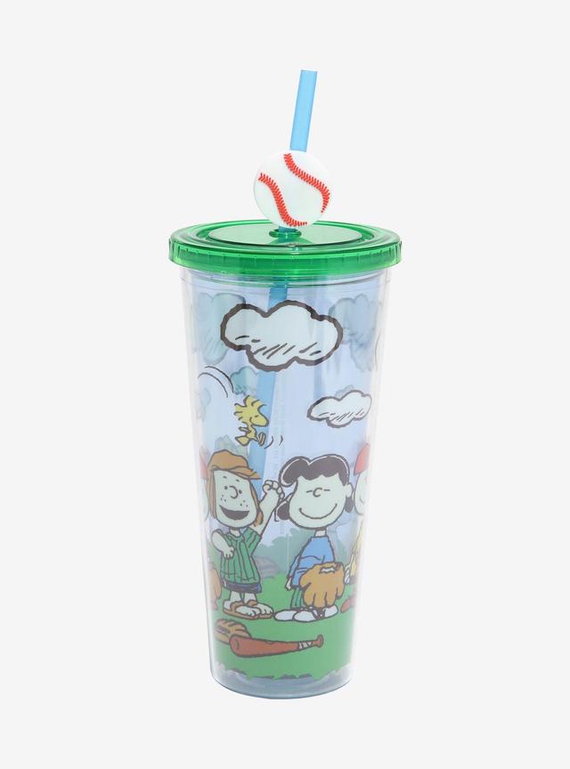 Peanuts Baseball Scene Carnival Cup with Straw Charm