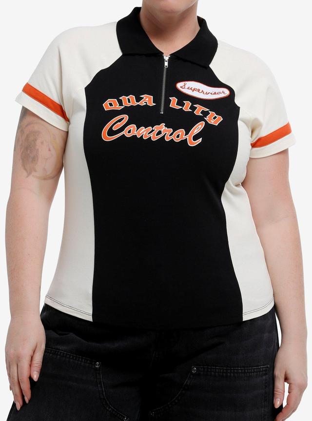 Social Collision Quality Control Half-Zip Collar Girls Raglan T-Shirt Plus Size