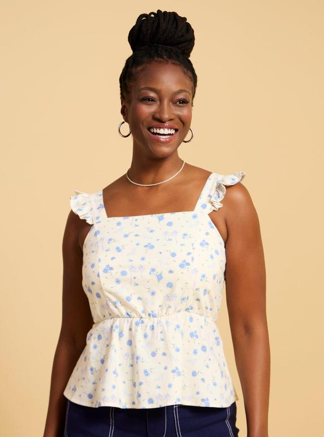 Disney Cinderella Floral Ruffled Women's Tank Top