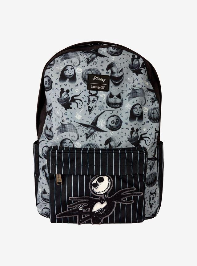 Loungefly Disney The Nightmare Before Christmas Characters Allover Print Nylon Backpack