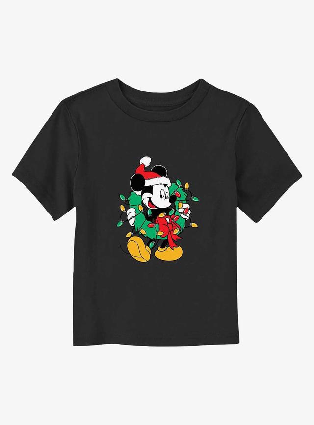 Mickey Mouse Mickey Santa Wreath Toddler T-Shirt