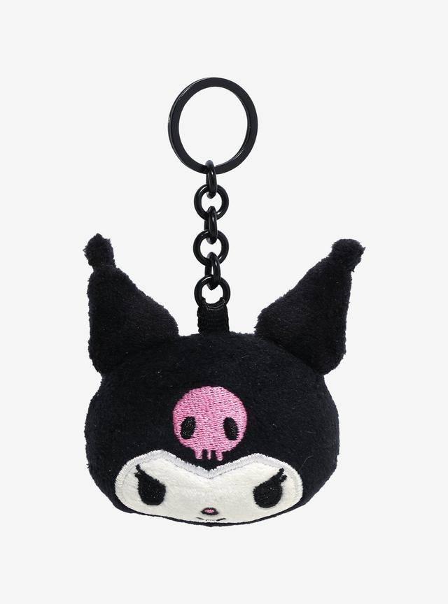 Kuromi Face Plush Mirror Key Chain
