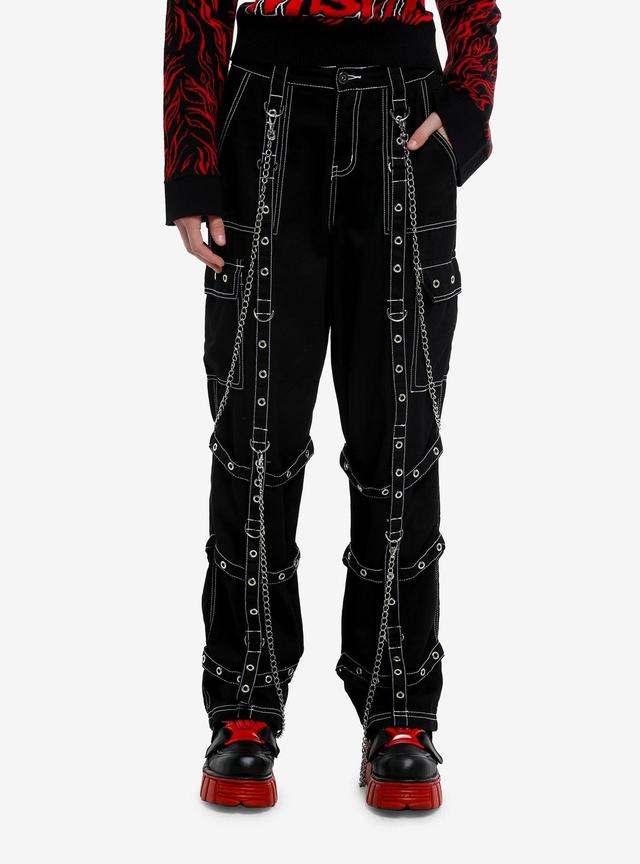 Black Grommet Hardware Contrast Carpenter Pants
