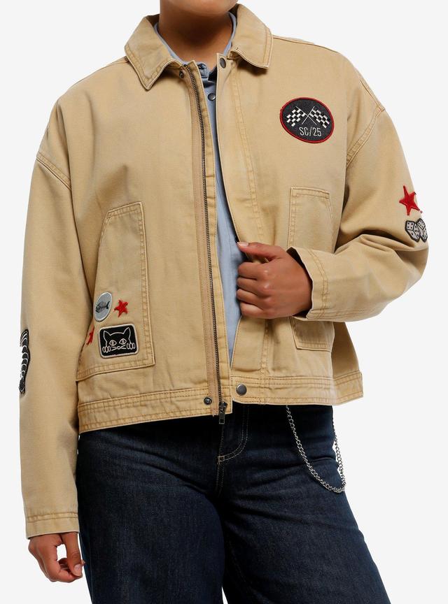 Social Collision Patches Girls Workwear Jacket