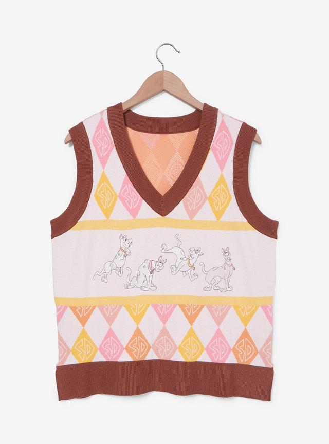 Scooby-Doo! Pastel Scooby-Doo Argyle Women's Sweater Vest - BoxLunch Exclusive