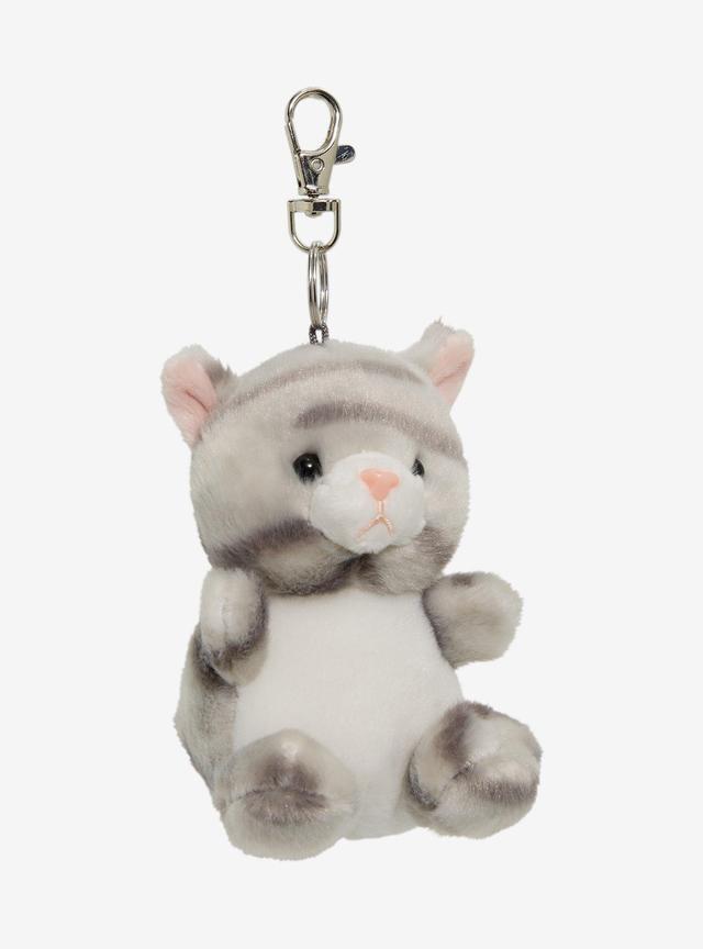 Aurora Palm Pals Silver Kitty Plush Key Chain
