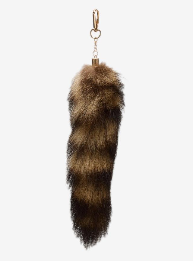 Faux Fur Raccoon Tail Keychain