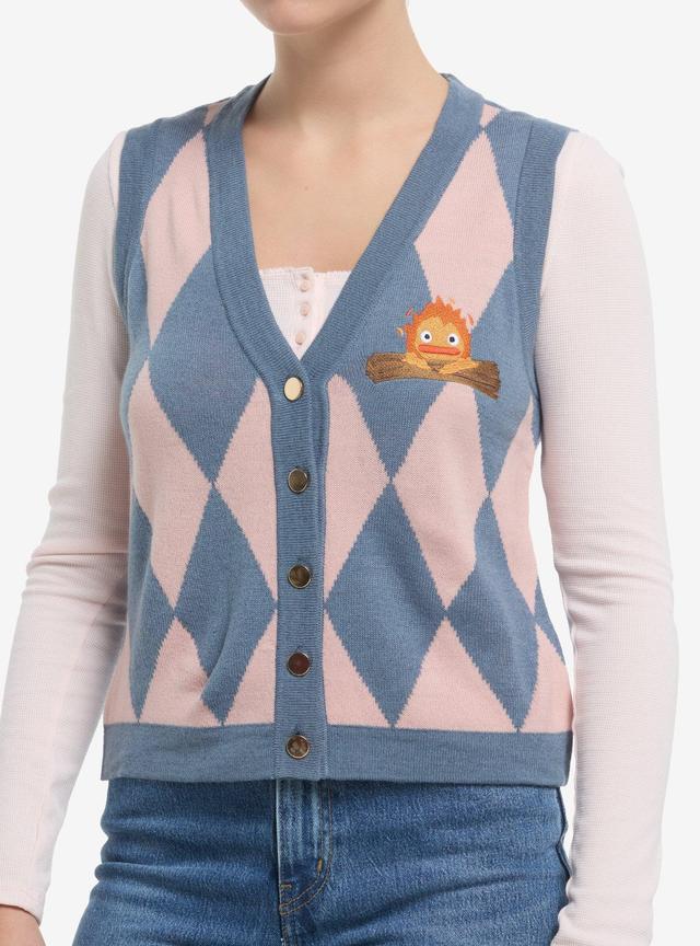 Her Universe Studio Ghibli&reg; Howl's Moving Castle Calcifer Argyle Girls Crop Sweater Vest
