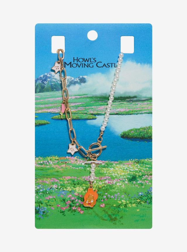 Studio Ghibli® Howl's Moving Castle Pearl & Chain Calcifer Floral Necklace - BoxLunch Exclusive