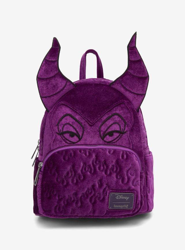 Loungefly Disney Sleeping Beauty Purple Velvet Maleficent Figural Mini Backpack - BoxLunch Exclusive