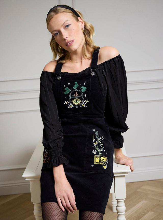 Disney Hocus Pocus Embroidered Icons Overall Dress &mdash; BoxLunch Exclusive