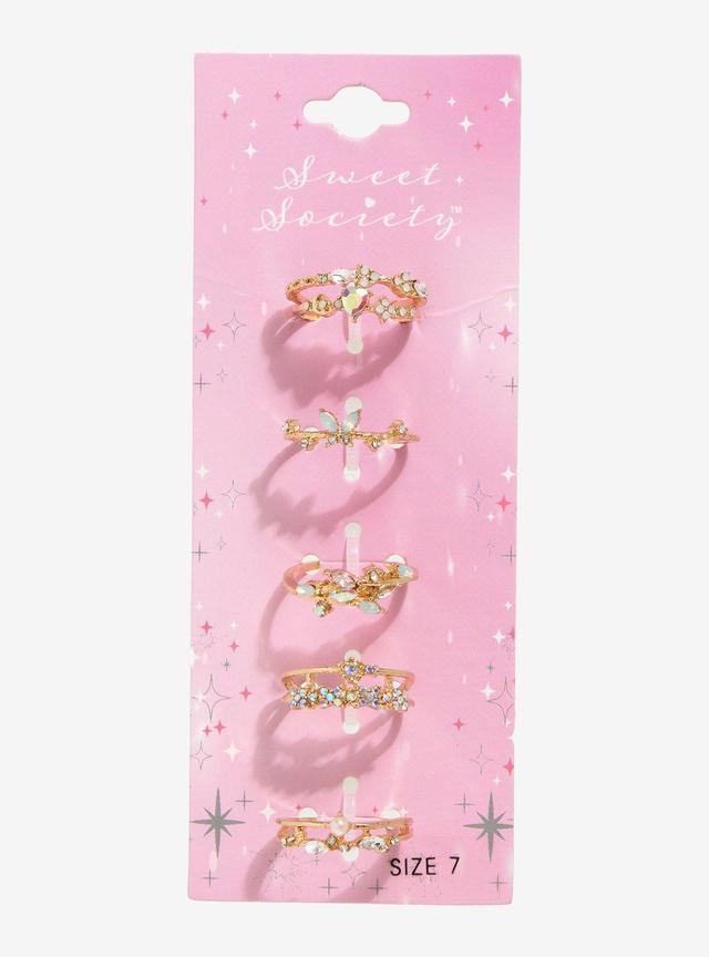Sweet Society Mini Rhinestone Gem Ring Set