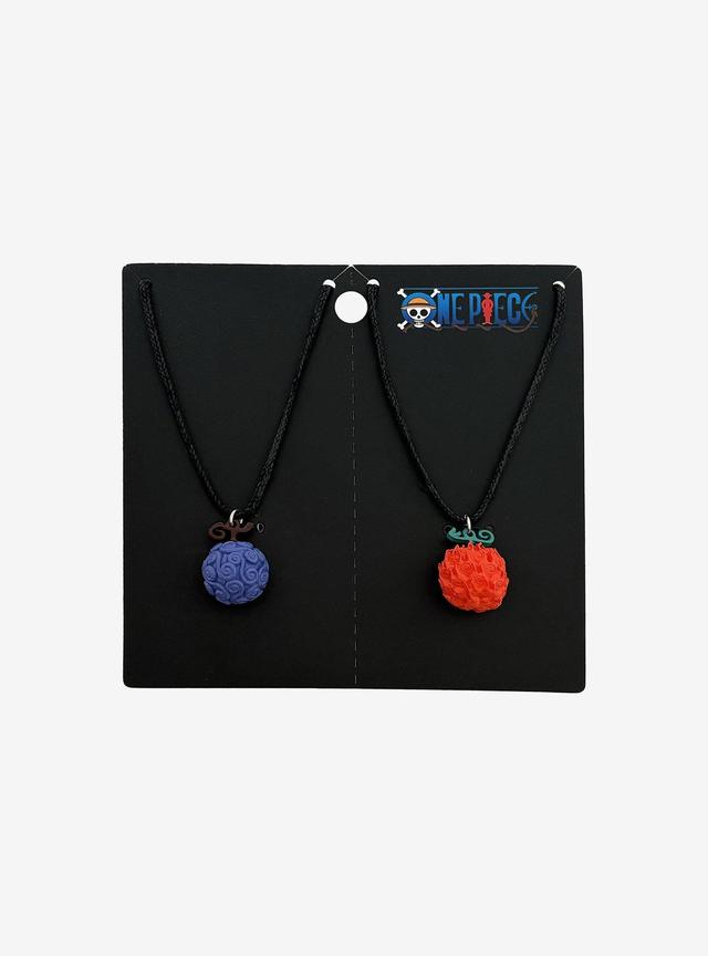 One Piece Luffy & Ace Devil Fruit Best Friend Cord Necklace Set