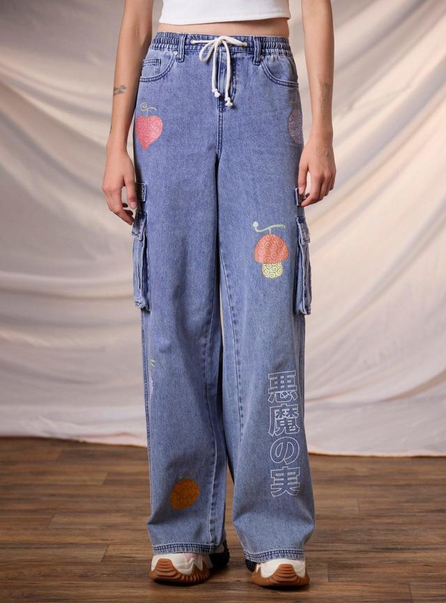One Piece Devil Fruits Denim Cargo Pants