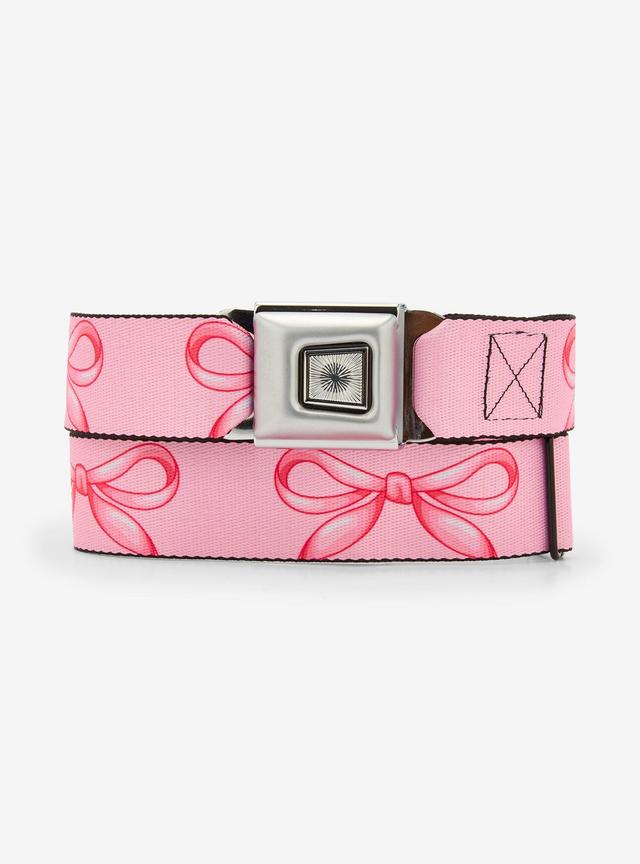 Buckle-Down Pink Bow Seat Belt Belt