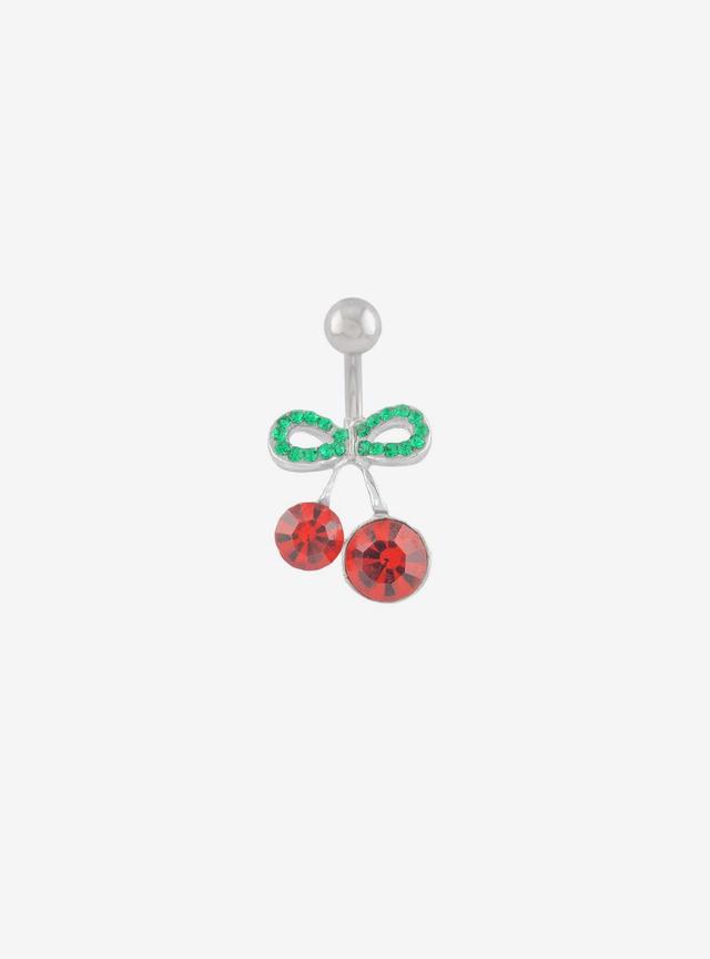 14G Steel Bling Cherry Navel Barbell