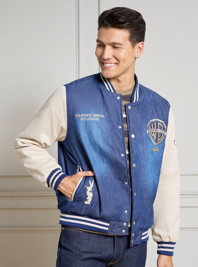 Warner Bros. Studios Denim Varsity Jacket (BoxLunch 10th Anniversary) &mdash; BoxLunch Exclusive