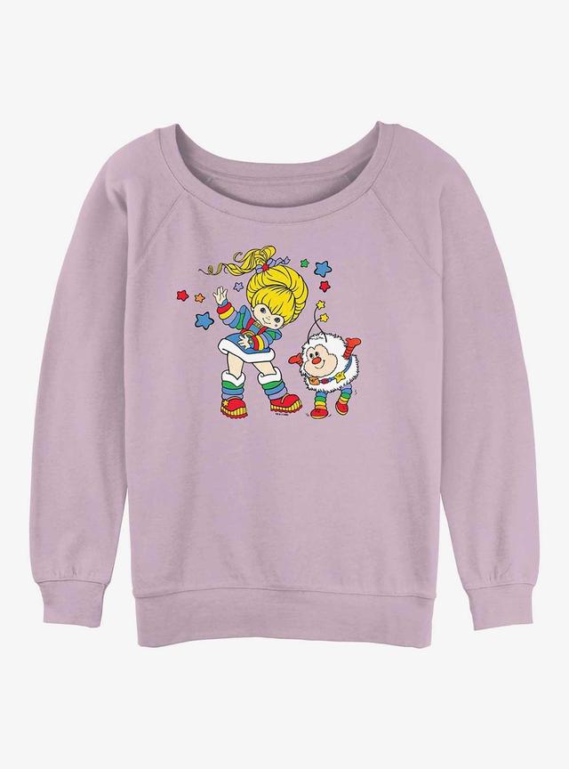 Rainbow Brite Rainbow And Twink Girls Slouchy Sweatshirt