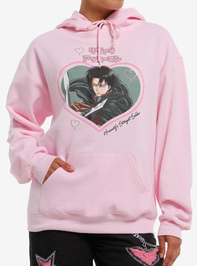 Attack On Titan Levi Heart Pink Hoodie