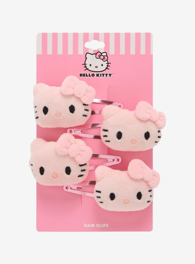 Hello Kitty Pink Plush Hair Clip Set