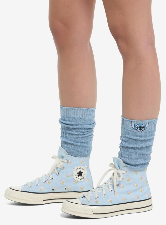 Disney Stitch Face Varsity Stripe Slouch Socks