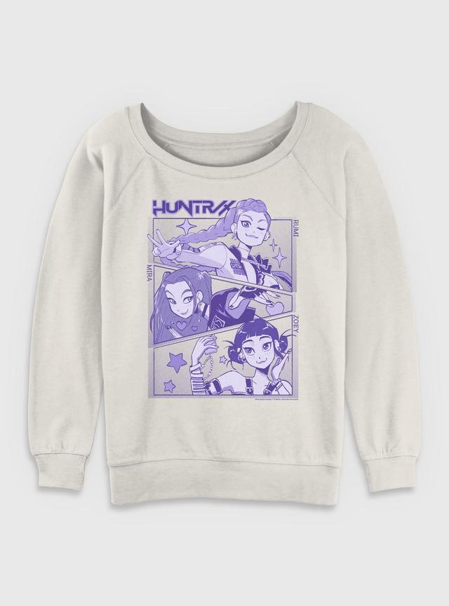 KPop Demon Hunters Huntrix Group Panels Girls Slouchy Sweatshirt