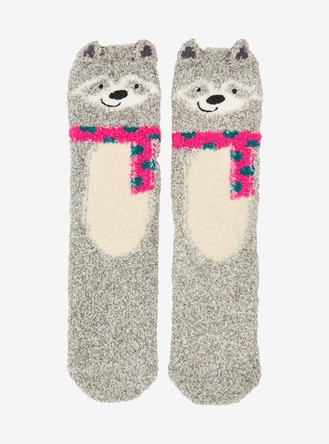 Raccoon Scarf Cozy Slipper Socks