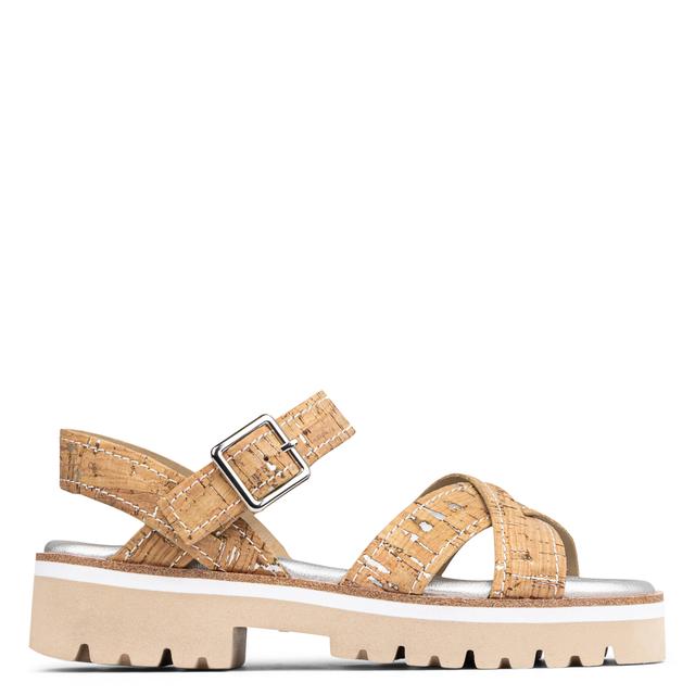 Donald Pliner Women PYPER Natural Silver Cork Casual, Sandal, Size: 11