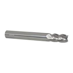 Accupro High Performance Milling Square End Mill: 3/4" Dia, 1-1/2" LOC, 4 Flute, Solid Carbide - 6" OAL, 3/4" Shank Dia, 40 deg Helix